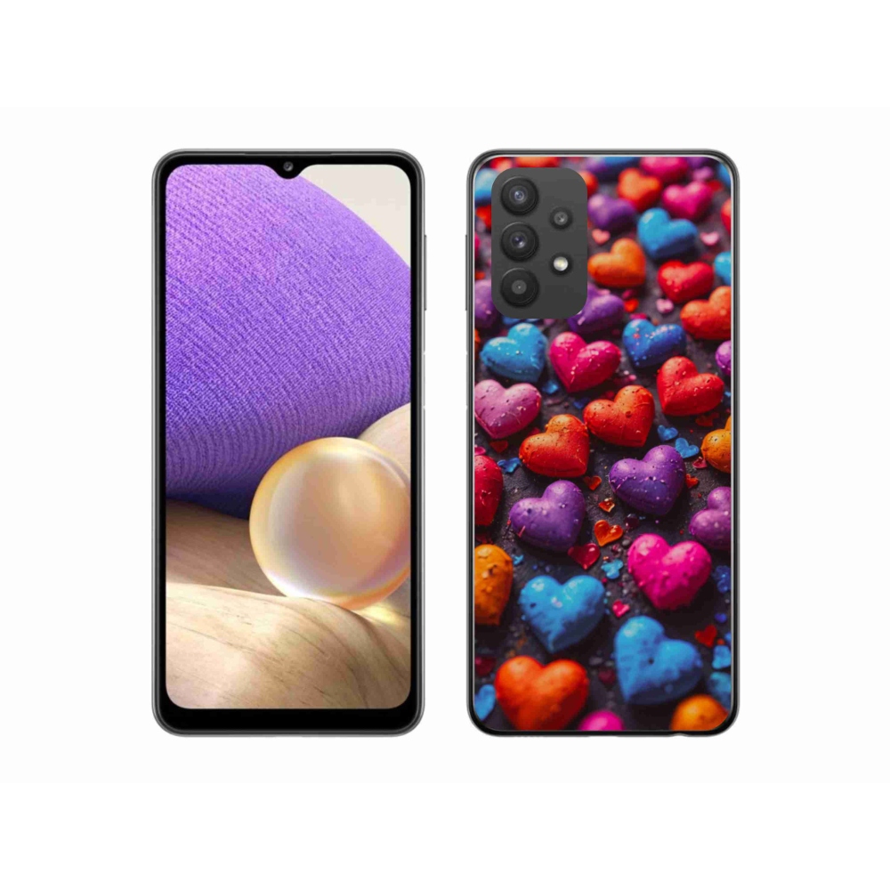 Gelový kryt mmCase na Samsung Galaxy A32 5G - barevná srdce