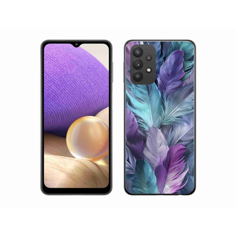 Gelový kryt mmCase na Samsung Galaxy A32 5G - barevné peří 2