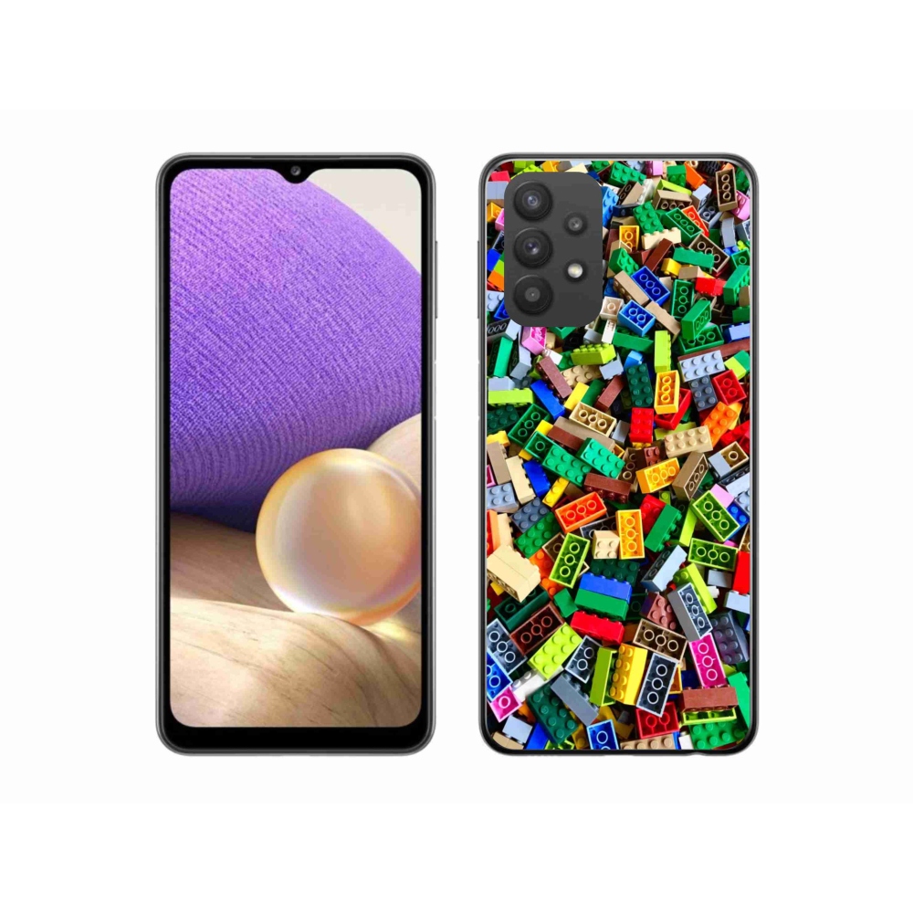 Gelový kryt mmCase na Samsung Galaxy A32 5G - barevné stavební kostky