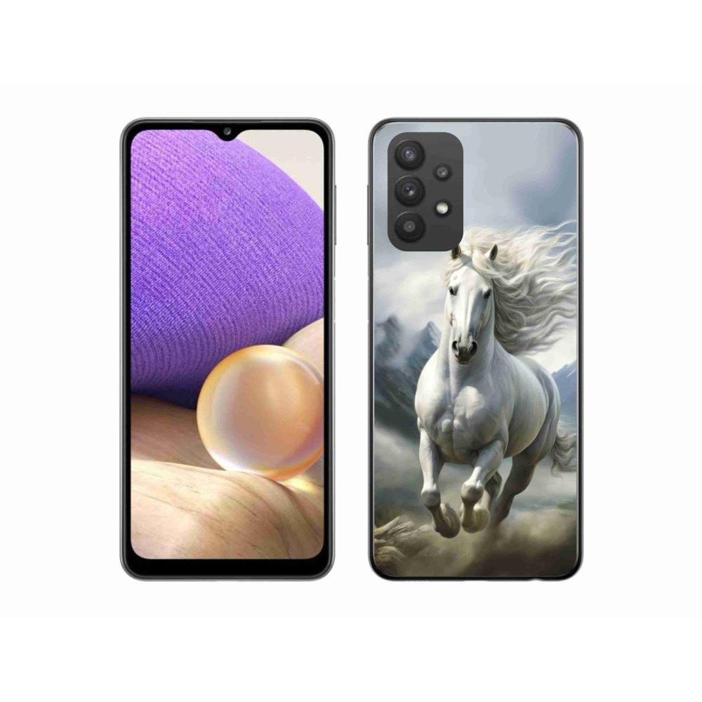 Gelový kryt mmCase na Samsung Galaxy A32 5G - běžící bílý kůň 3
