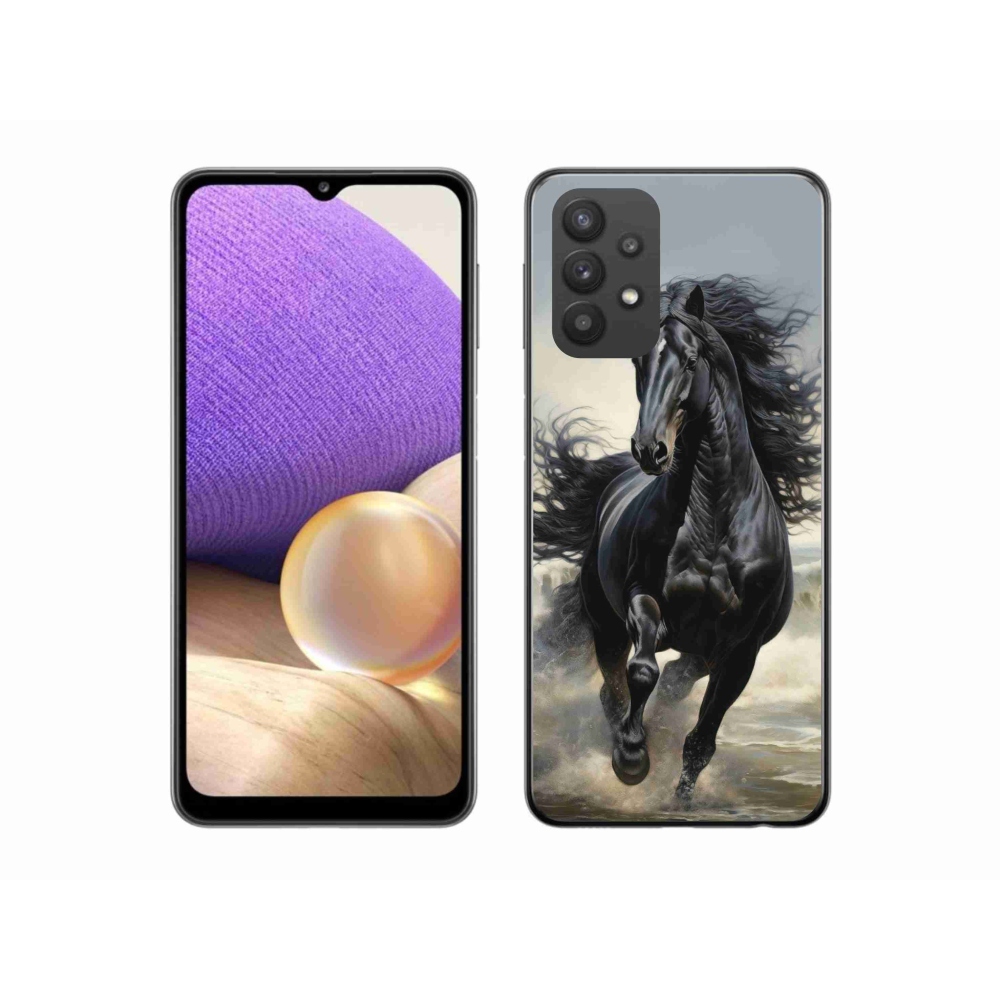 Gelový kryt mmCase na Samsung Galaxy A32 5G - běžící černý kůň