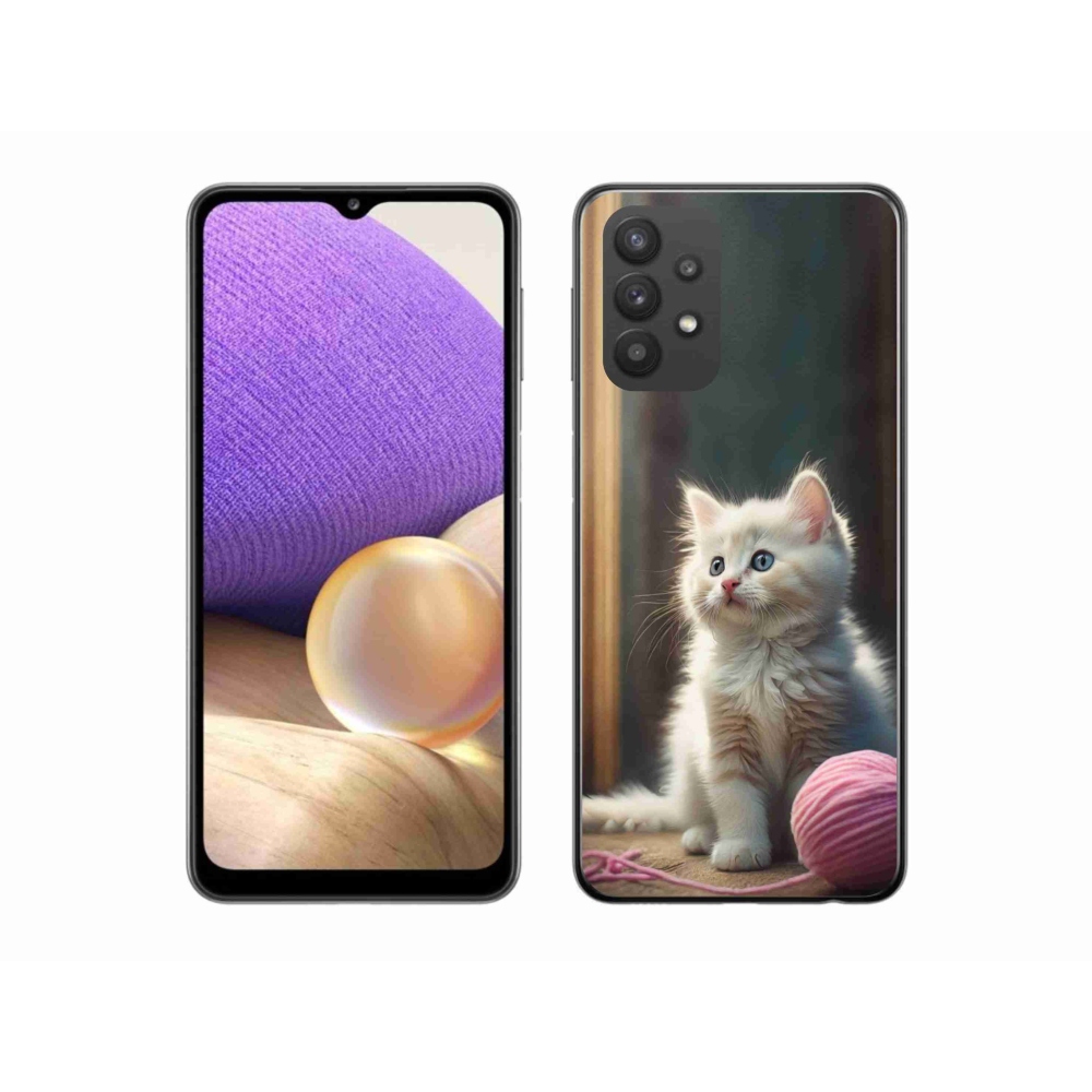 Gelový kryt mmCase na Samsung Galaxy A32 5G - bílé kotě 2