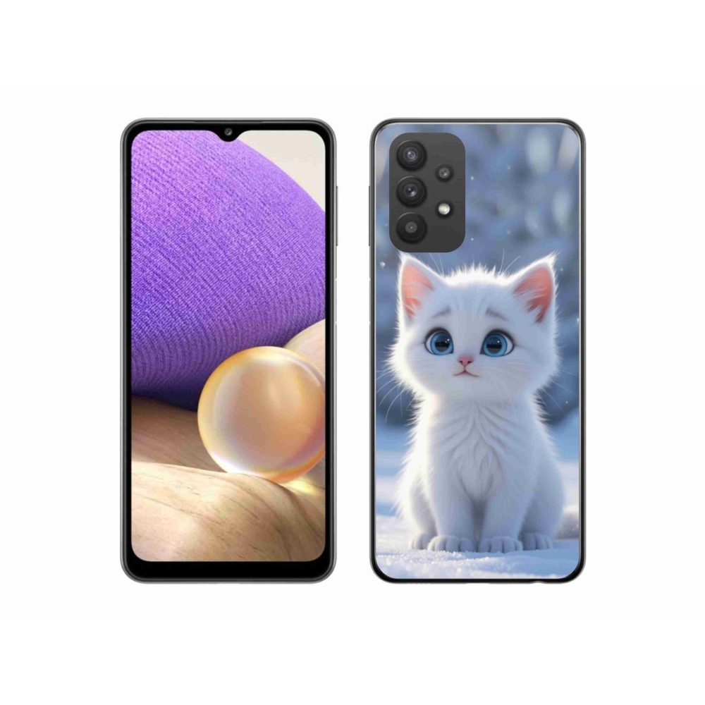 Gelový kryt mmCase na Samsung Galaxy A32 5G - bílé kotě 3