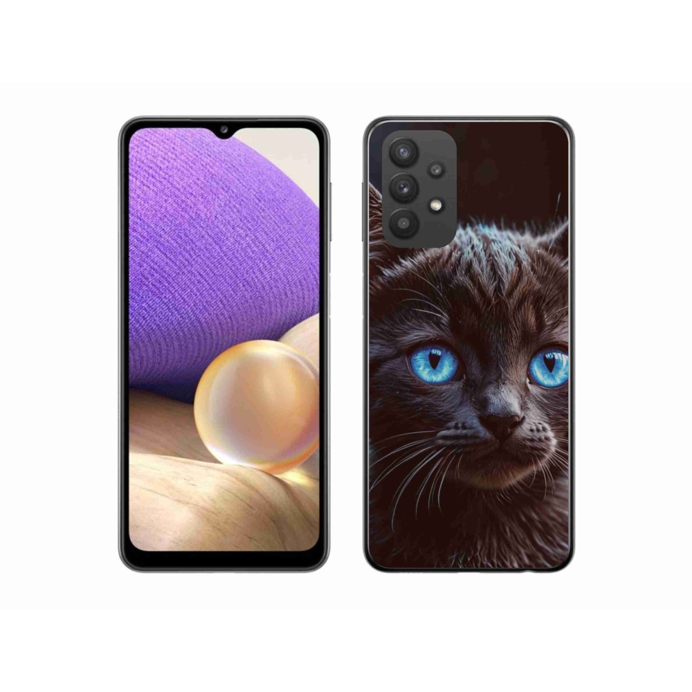 Gelový kryt mmCase na Samsung Galaxy A32 5G - černé kotě 2