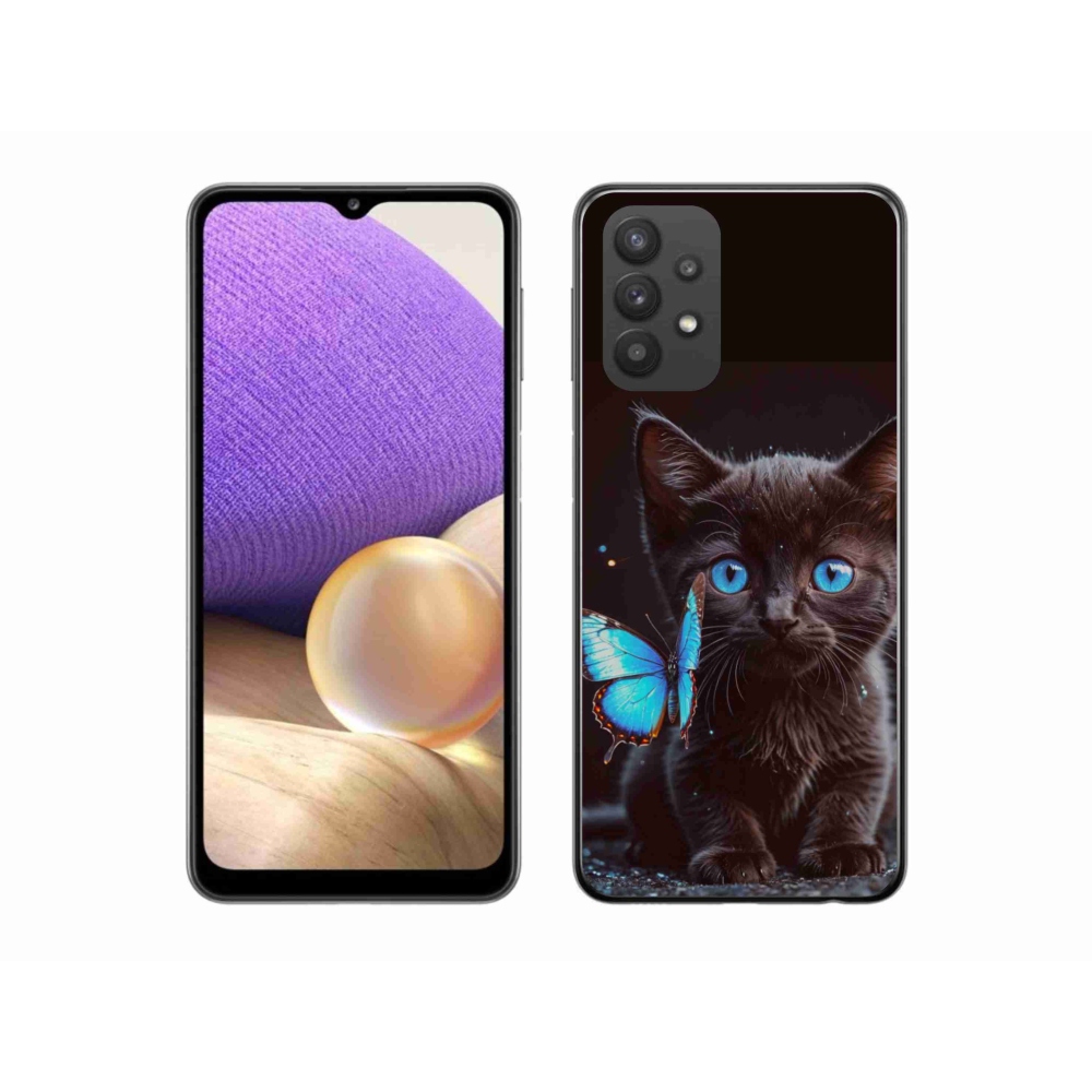 Gelový kryt mmCase na Samsung Galaxy A32 5G - černé kotě 3