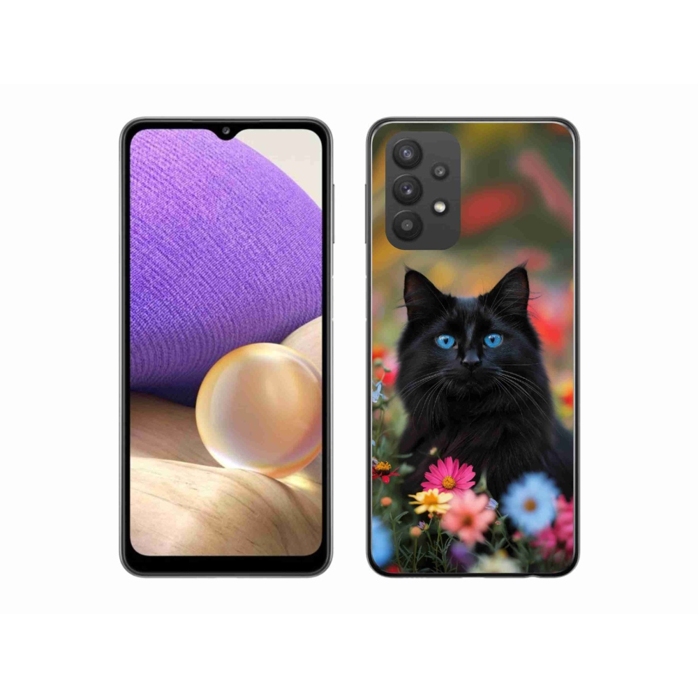 Gelový kryt mmCase na Samsung Galaxy A32 5G - černé kotě 4