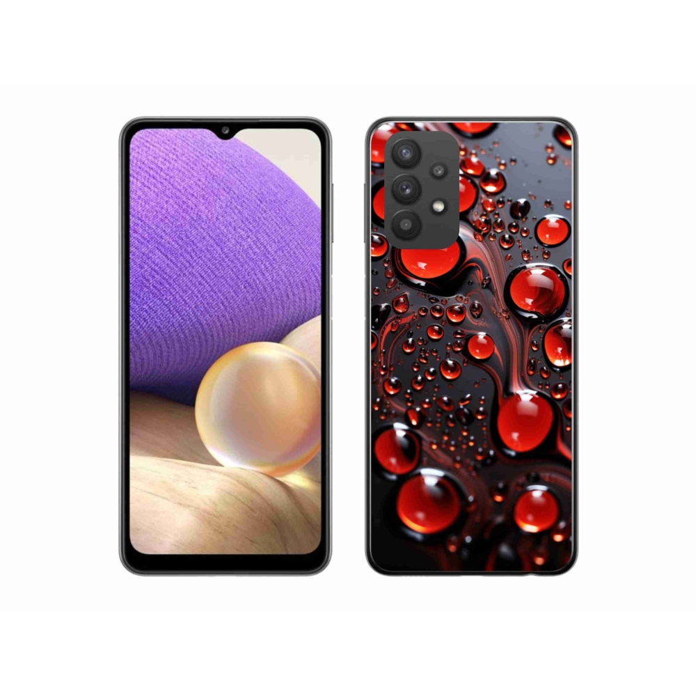 Gelový kryt mmCase na Samsung Galaxy A32 5G - červené kapky 2