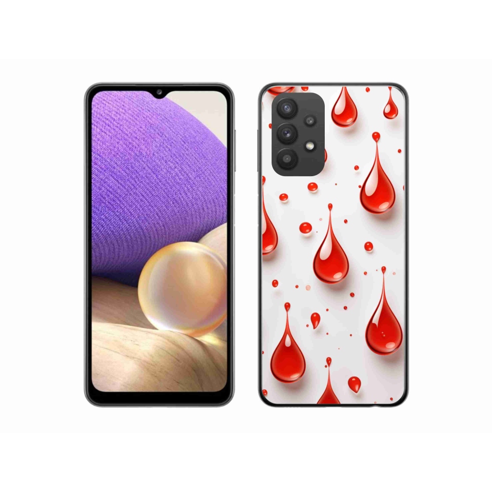 Gelový kryt mmCase na Samsung Galaxy A32 5G - červené kapky