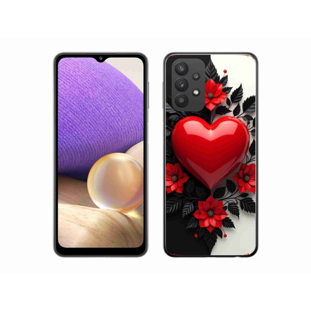 Gelový kryt mmCase na Samsung Galaxy A32 5G - červené srdce