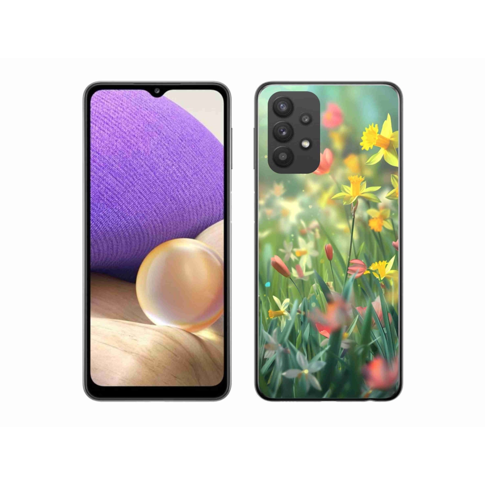Gelový kryt mmCase na Samsung Galaxy A32 5G - jarní květy