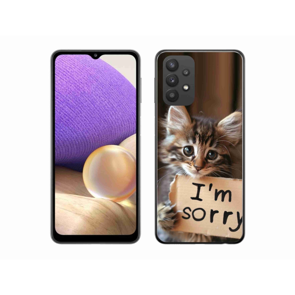 Gelový kryt mmCase na Samsung Galaxy A32 5G - kočíčí omluva