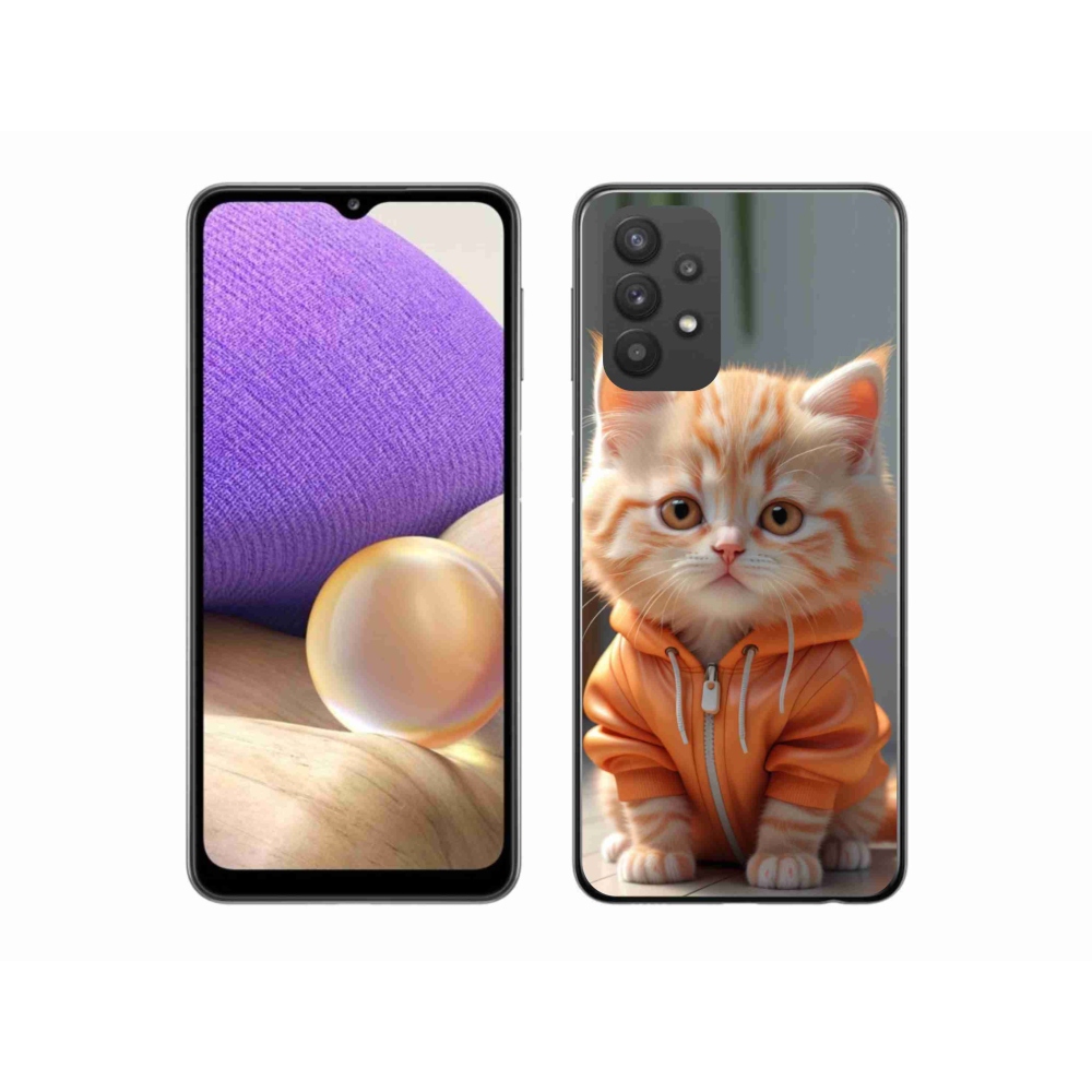 Gelový kryt mmCase na Samsung Galaxy A32 5G - kotě v mikině