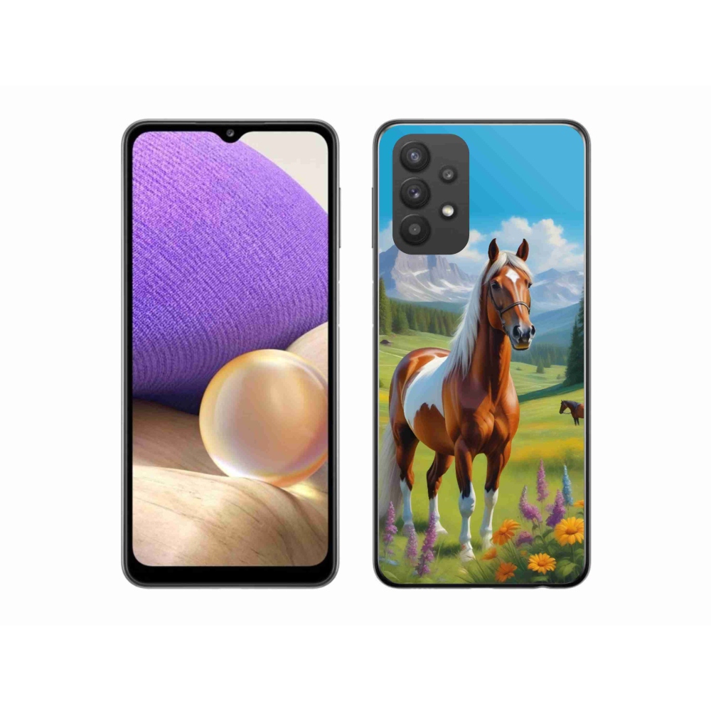Gelový kryt mmCase na Samsung Galaxy A32 5G - kůň na louce