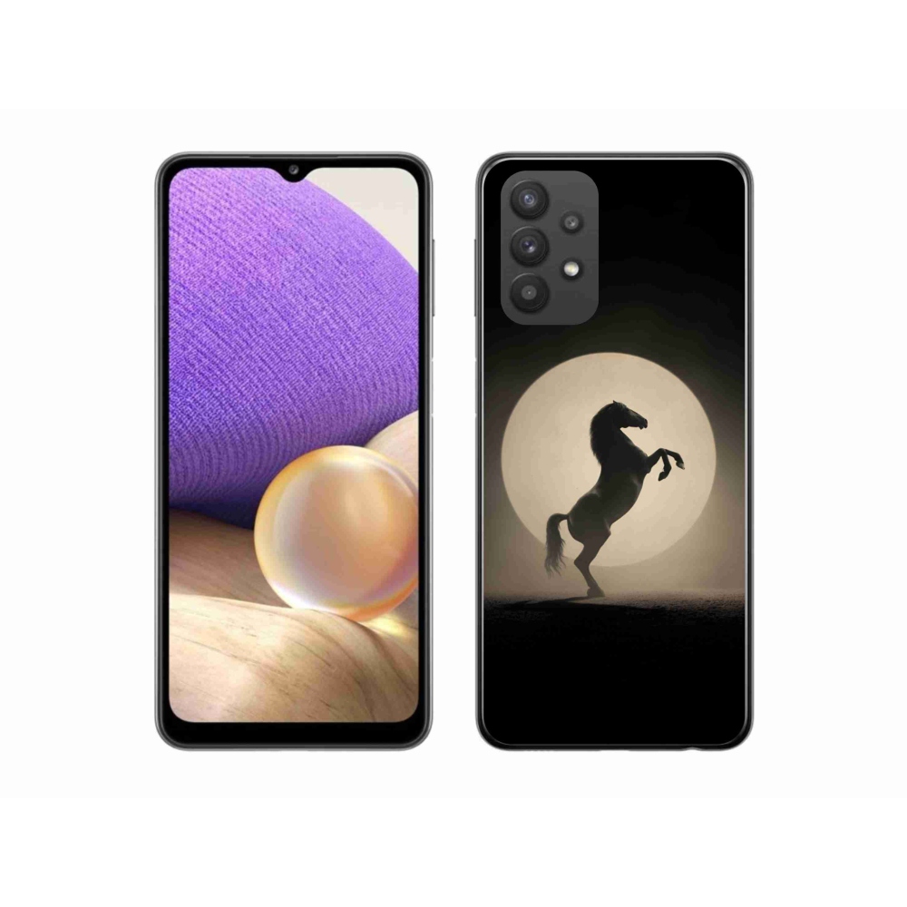 Gelový kryt mmCase na Samsung Galaxy A32 5G - kůň v siluetě
