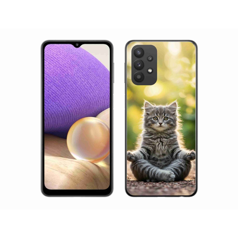 Gelový kryt mmCase na Samsung Galaxy A32 5G - meditující kotě