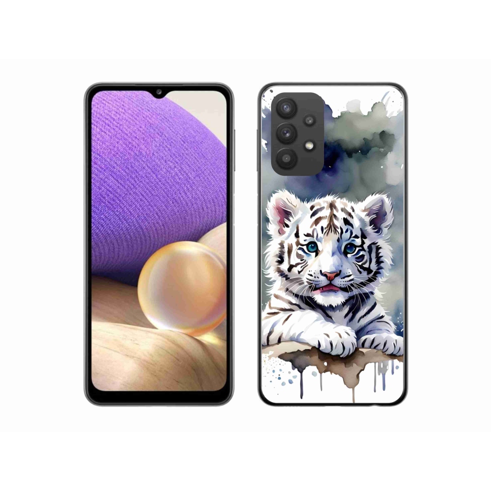 Gelový kryt mmCase na Samsung Galaxy A32 5G - mládě bílého tygra