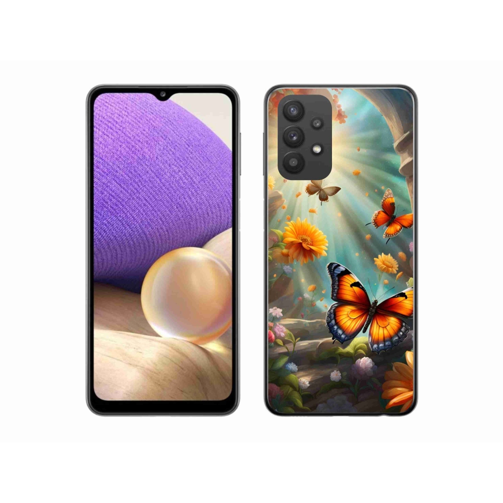 Gelový kryt mmCase na Samsung Galaxy A32 5G - motýlí zahrada 2