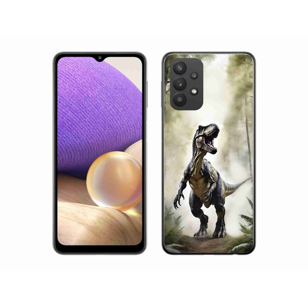 Gelový kryt mmCase na Samsung Galaxy A32 5G - naštvaný T-Rex