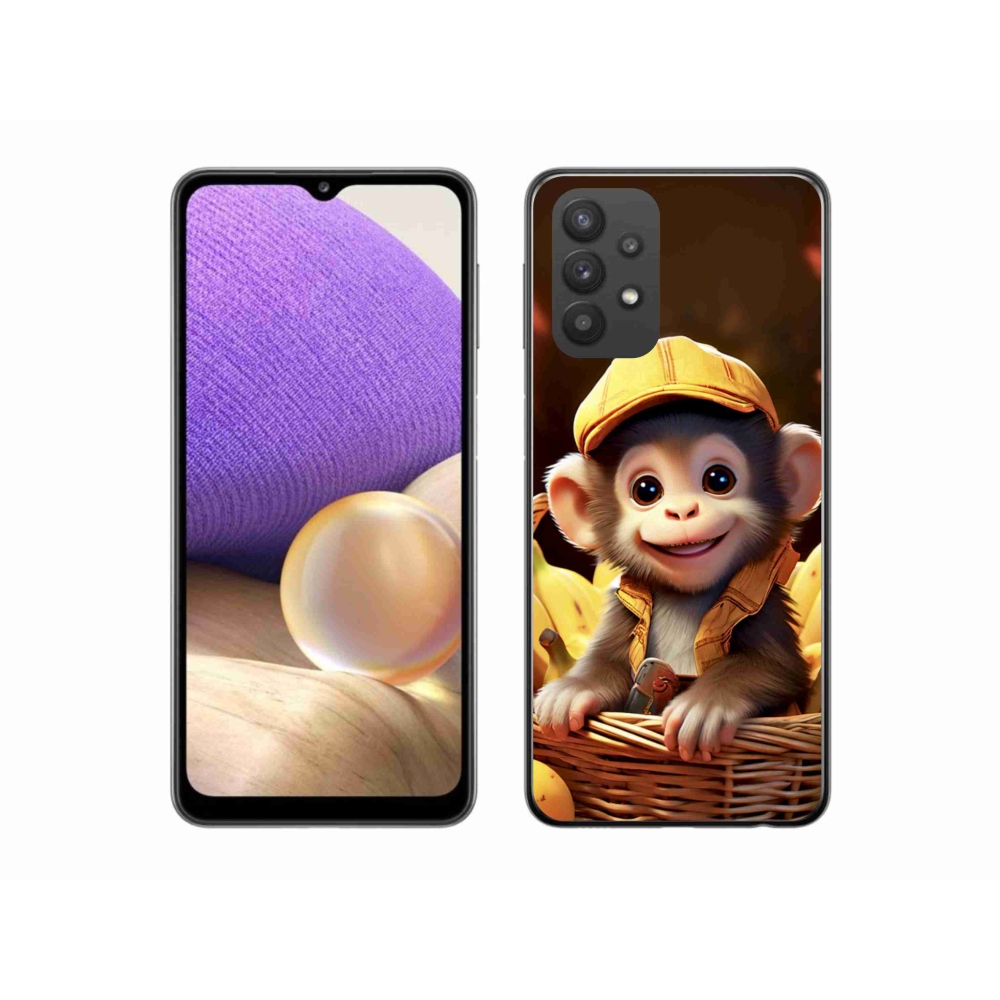 Gelový kryt mmCase na Samsung Galaxy A32 5G - opice v košíku