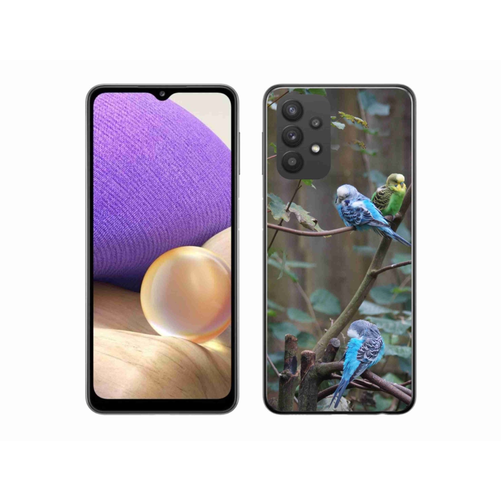 Gelový kryt mmCase na Samsung Galaxy A32 5G - papoušci na větvi