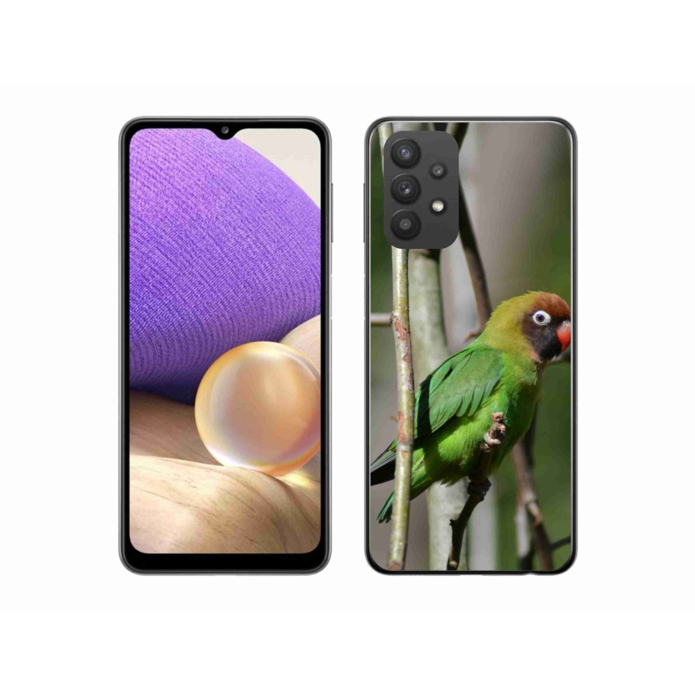 Gelový kryt mmCase na Samsung Galaxy A32 5G - papoušek agapornis