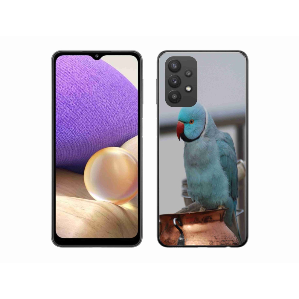 Gelový kryt mmCase na Samsung Galaxy A32 5G - papoušek alexandr modrý
