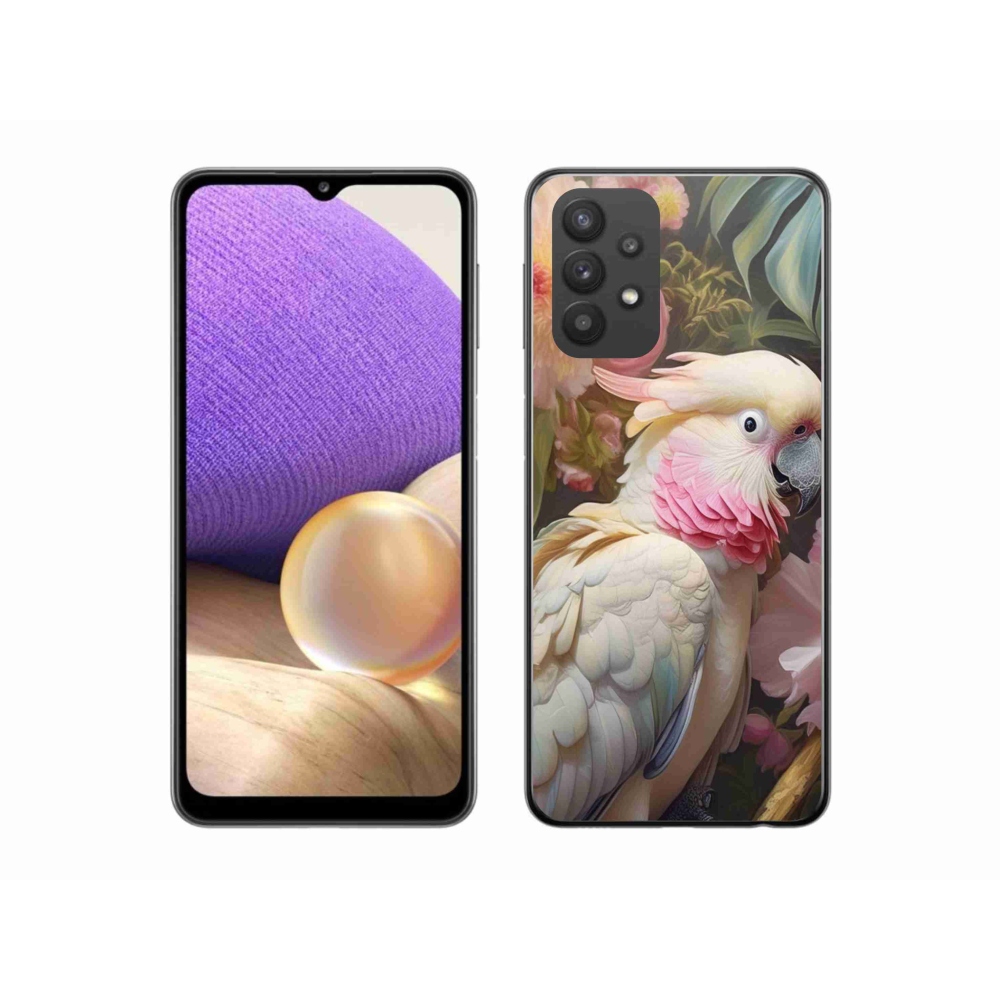 Gelový kryt mmCase na Samsung Galaxy A32 5G - papoušek kakadu růžový 2