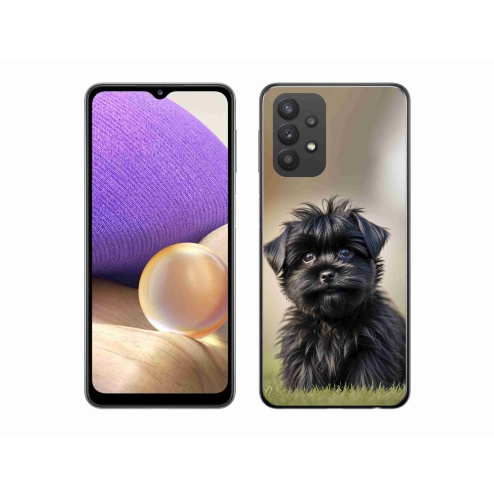 Gelový kryt mmCase na Samsung Galaxy A32 5G - roztomilý černý pejsek