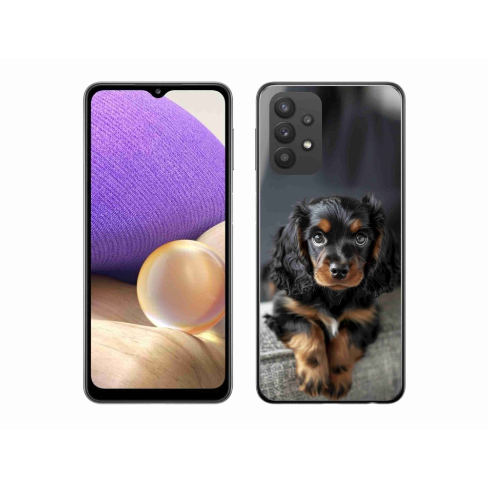 Gelový kryt mmCase na Samsung Galaxy A32 5G - roztomilý dlouhosrstý jezevčík