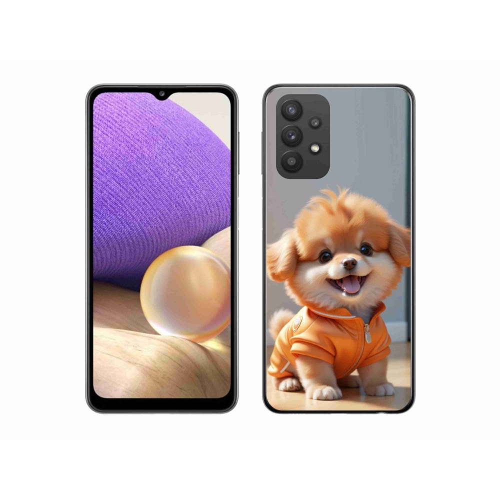 Gelový kryt mmCase na Samsung Galaxy A32 5G - roztomilý pomeranian v mikině