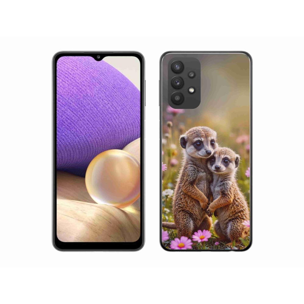 Gelový kryt mmCase na Samsung Galaxy A32 5G - surikatí duo