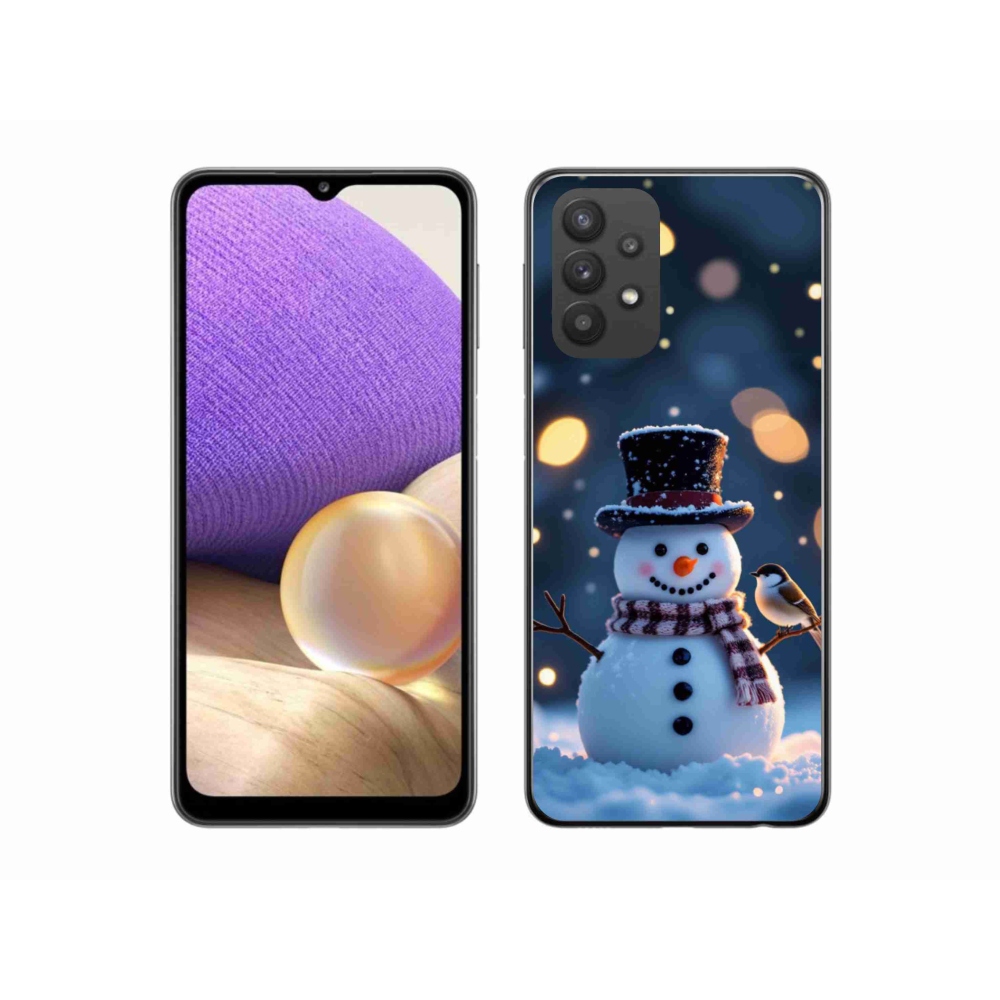 Gelový kryt mmCase na Samsung Galaxy A32 5G - vánoční sněhulák