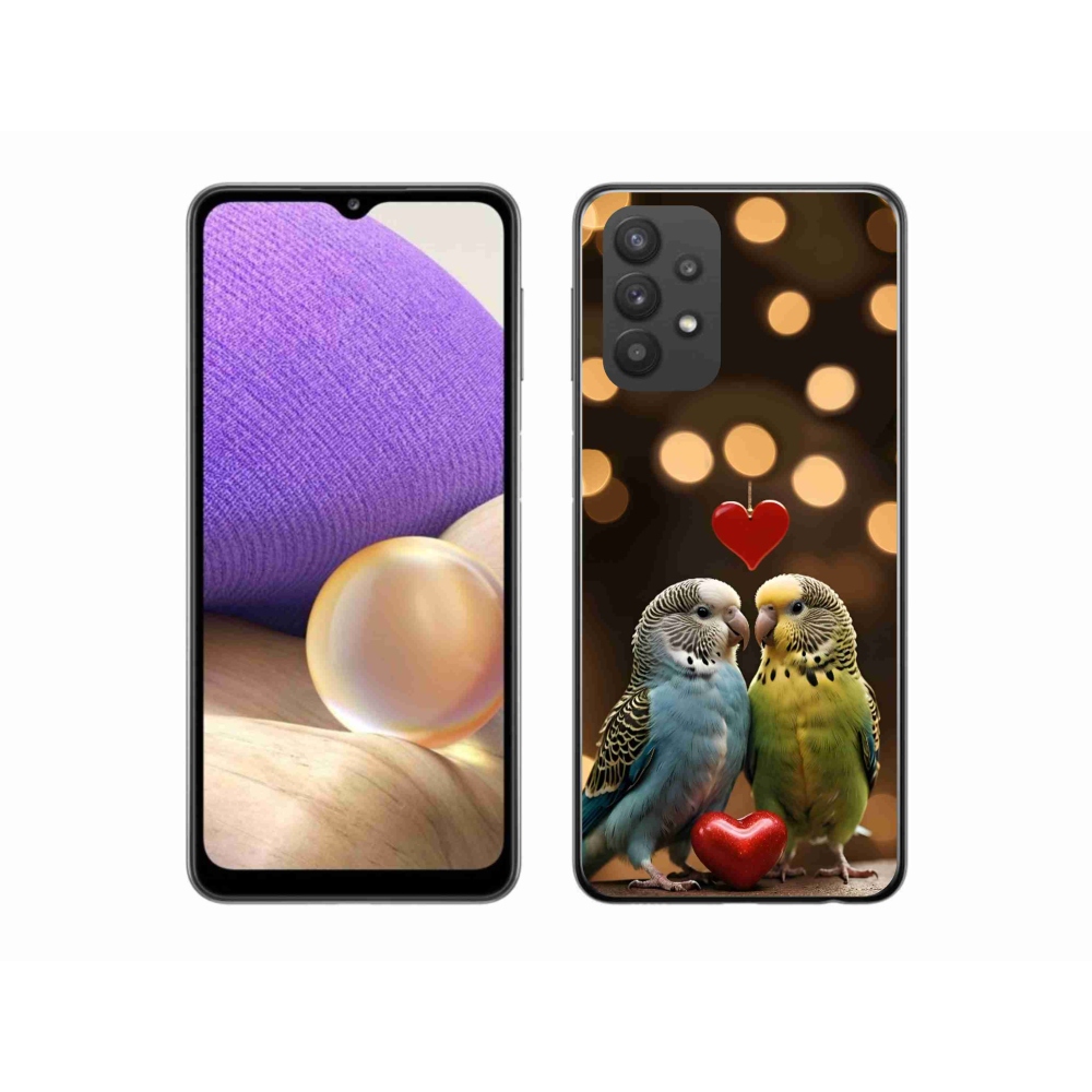 Gelový kryt mmCase na Samsung Galaxy A32 5G - zamilovaní papoušci