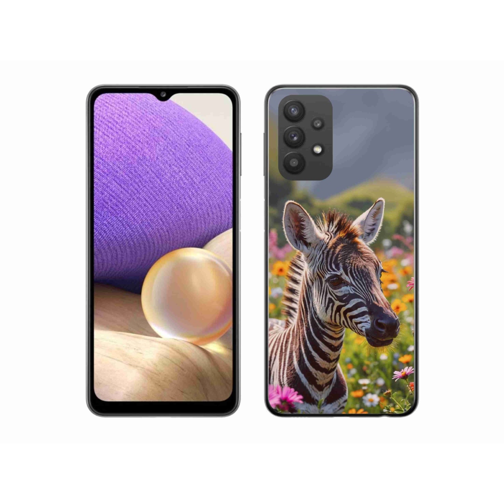 Gelový kryt mmCase na Samsung Galaxy A32 5G - zebra na louce