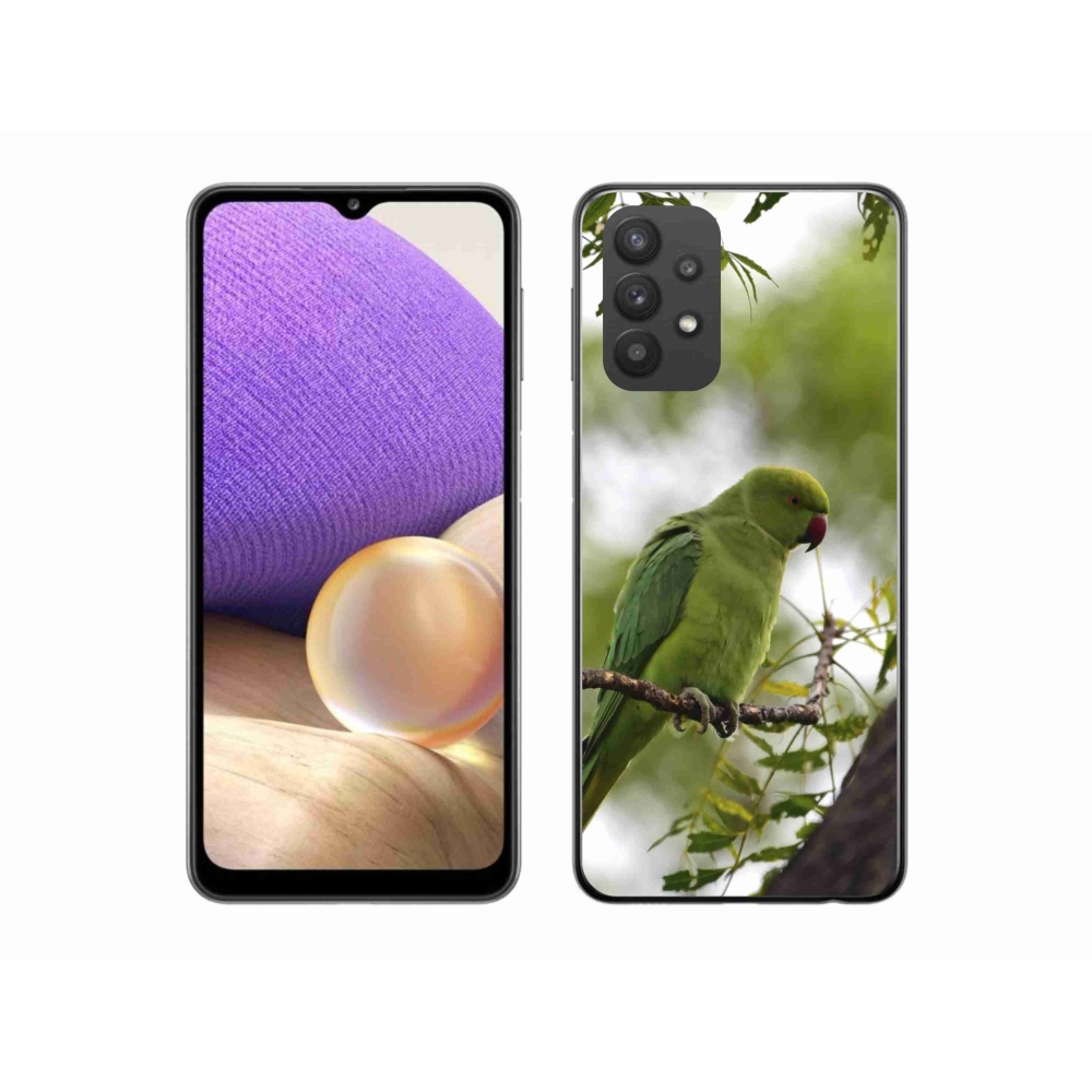 Gelový kryt mmCase na Samsung Galaxy A32 5G - zelený papoušek