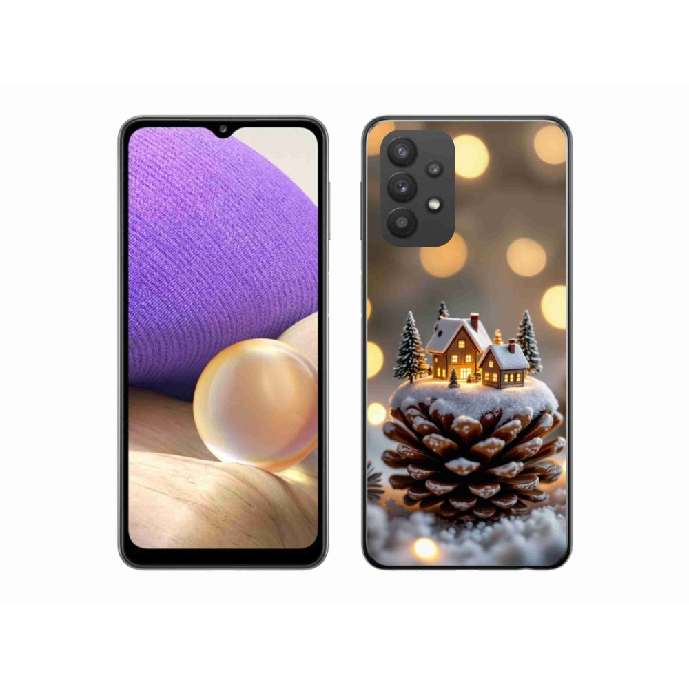 Gelový kryt mmCase na Samsung Galaxy A32 5G - zimní vesnička