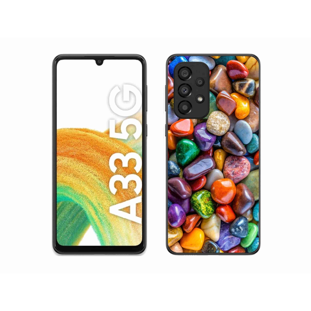 Gelový kryt mmCase na Samsung Galaxy A33 - barevné kamínky