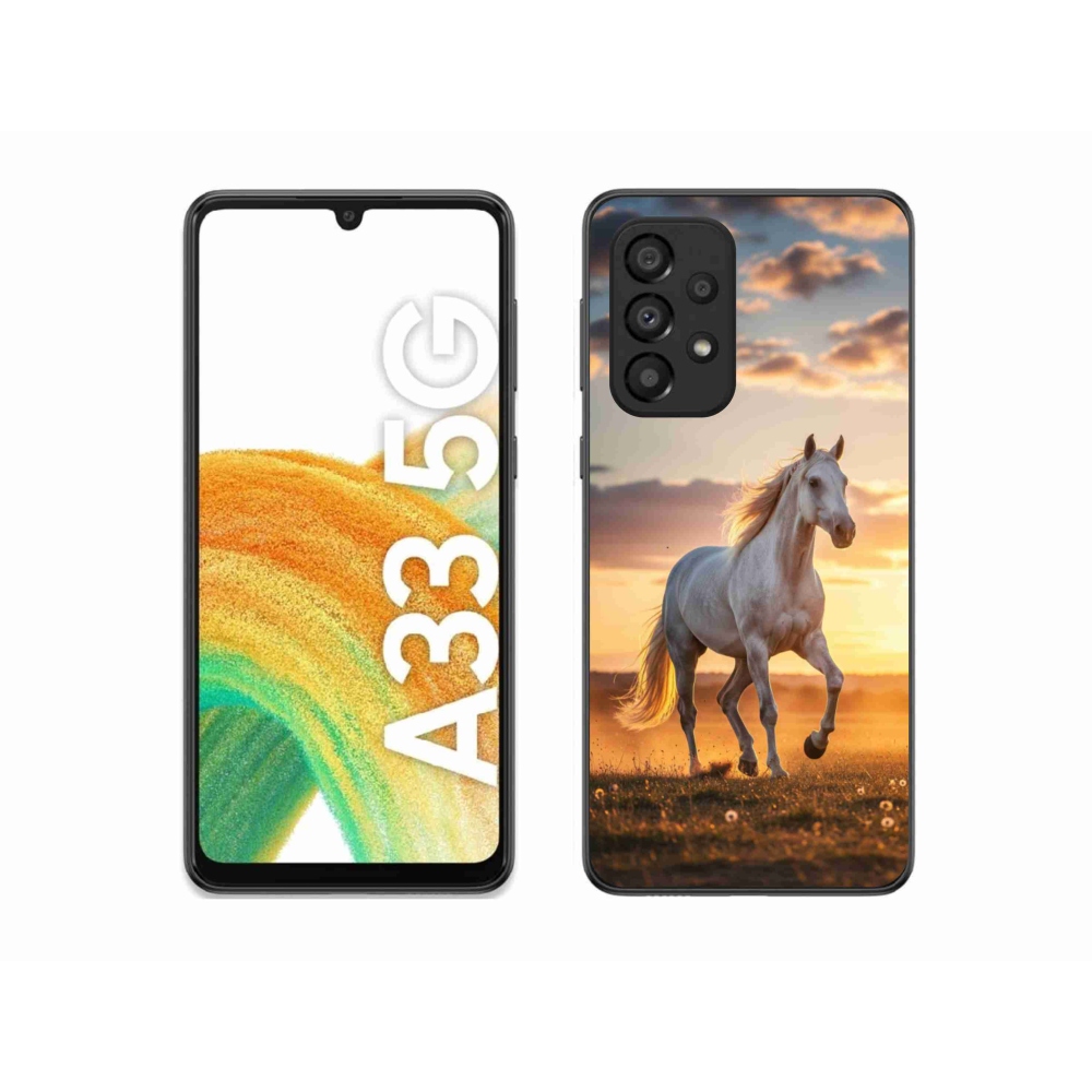 Gelový kryt mmCase na Samsung Galaxy A33 - běžící bílý kůň 2