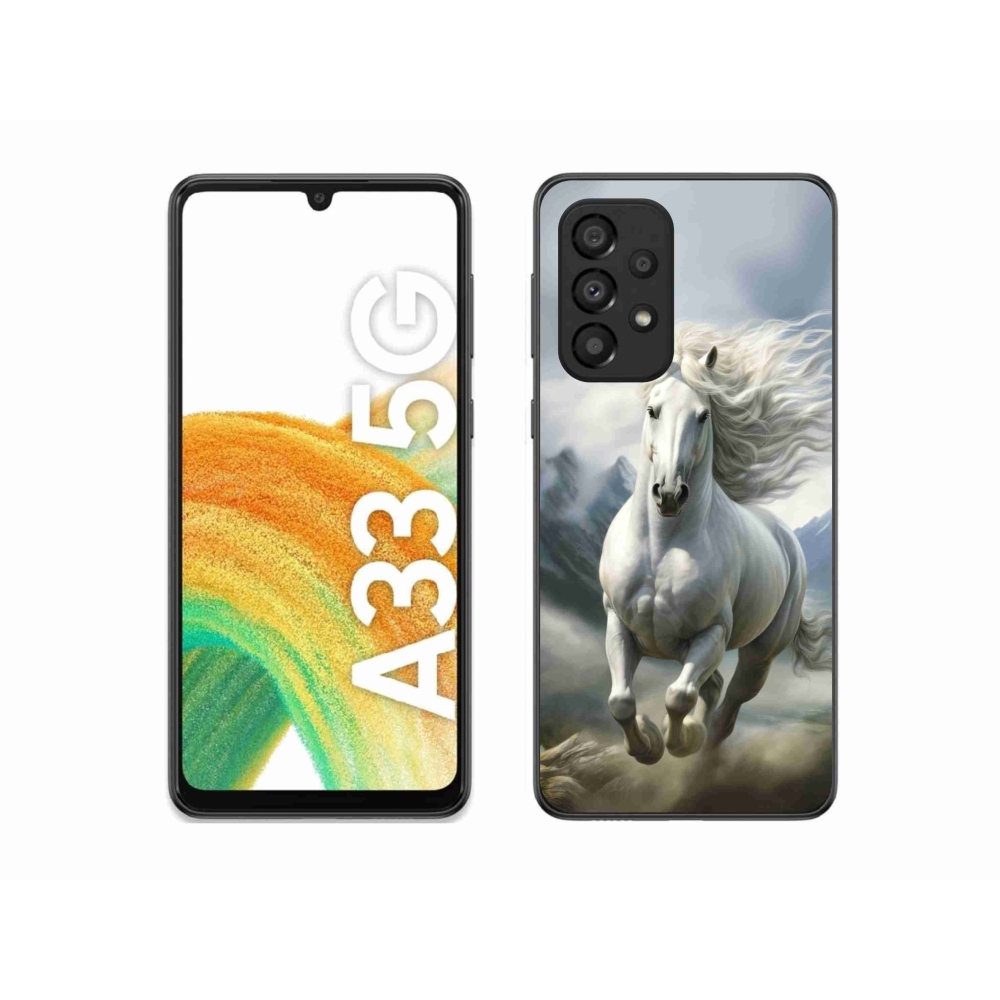 Gelový kryt mmCase na Samsung Galaxy A33 - běžící bílý kůň 3