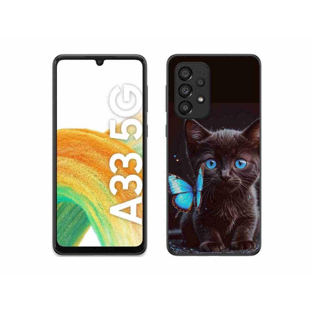Gelový kryt mmCase na Samsung Galaxy A33 - černé kotě 3