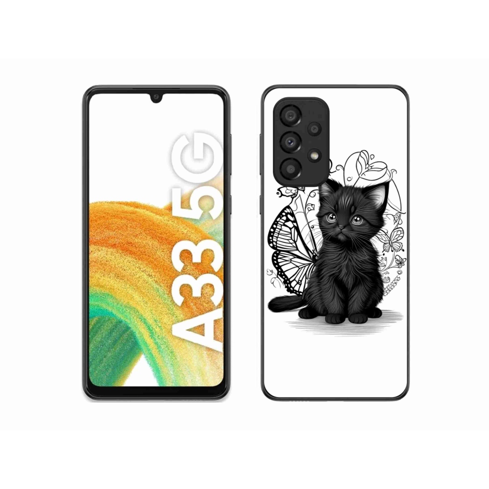 Gelový kryt mmCase na Samsung Galaxy A33 - černé kotě
