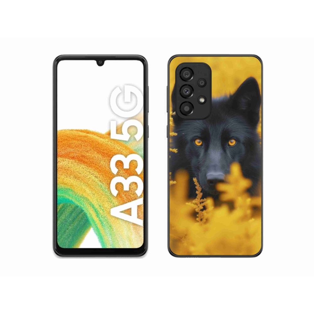 Gelový kryt mmCase na Samsung Galaxy A33 - černý vlk 2