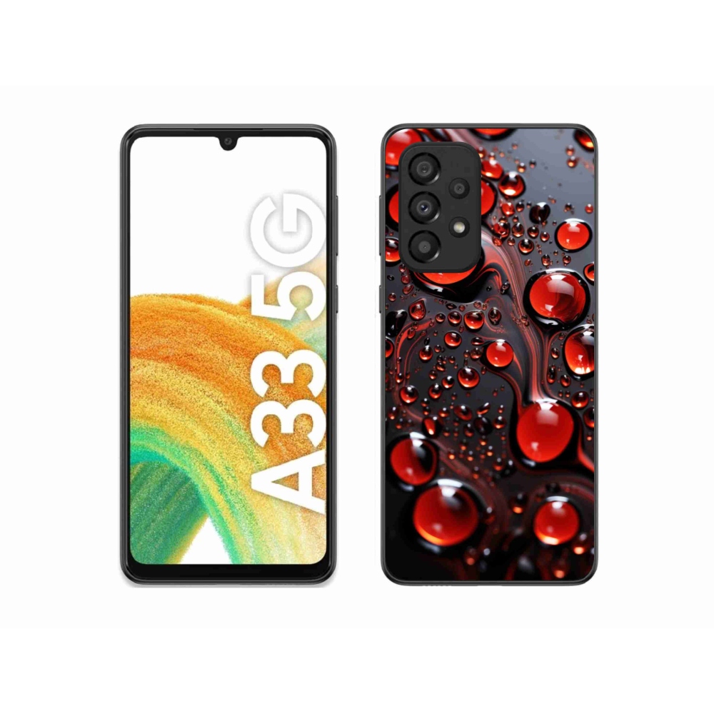 Gelový kryt mmCase na Samsung Galaxy A33 - červené kapky 2