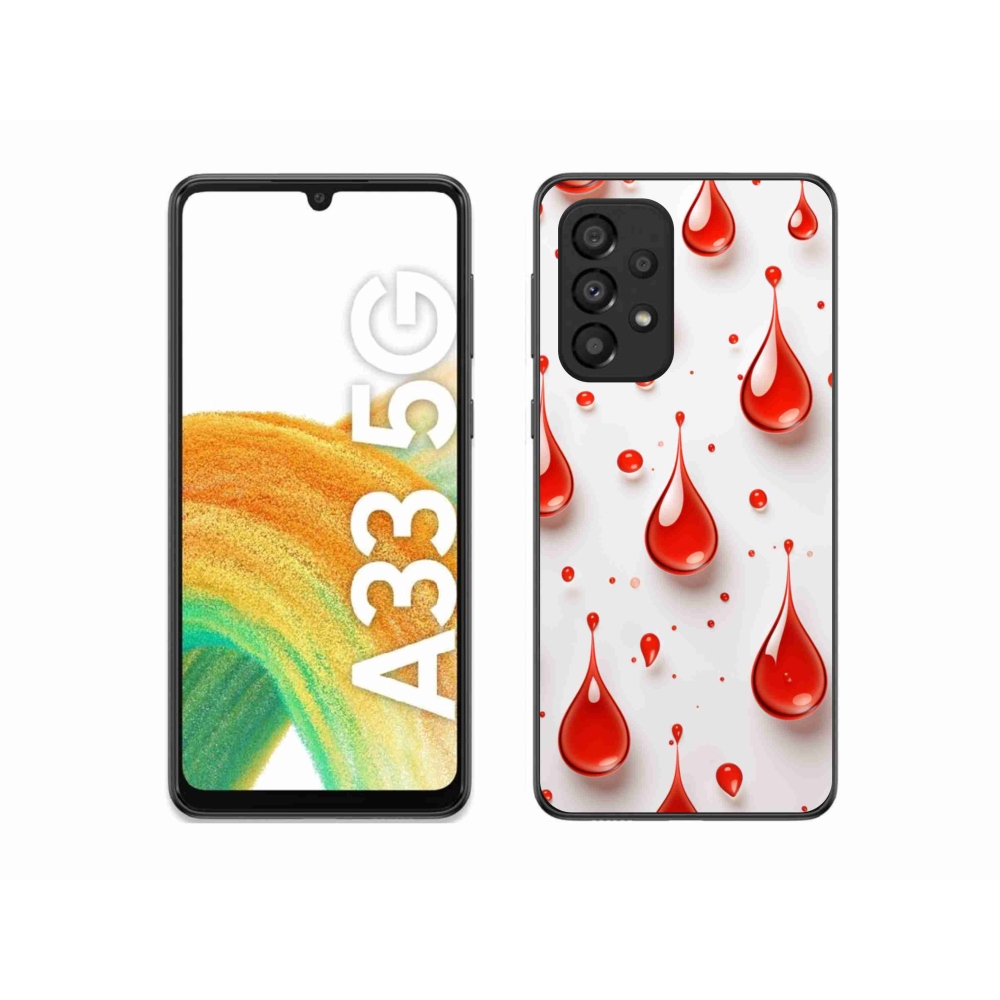 Gelový kryt mmCase na Samsung Galaxy A33 - červené kapky