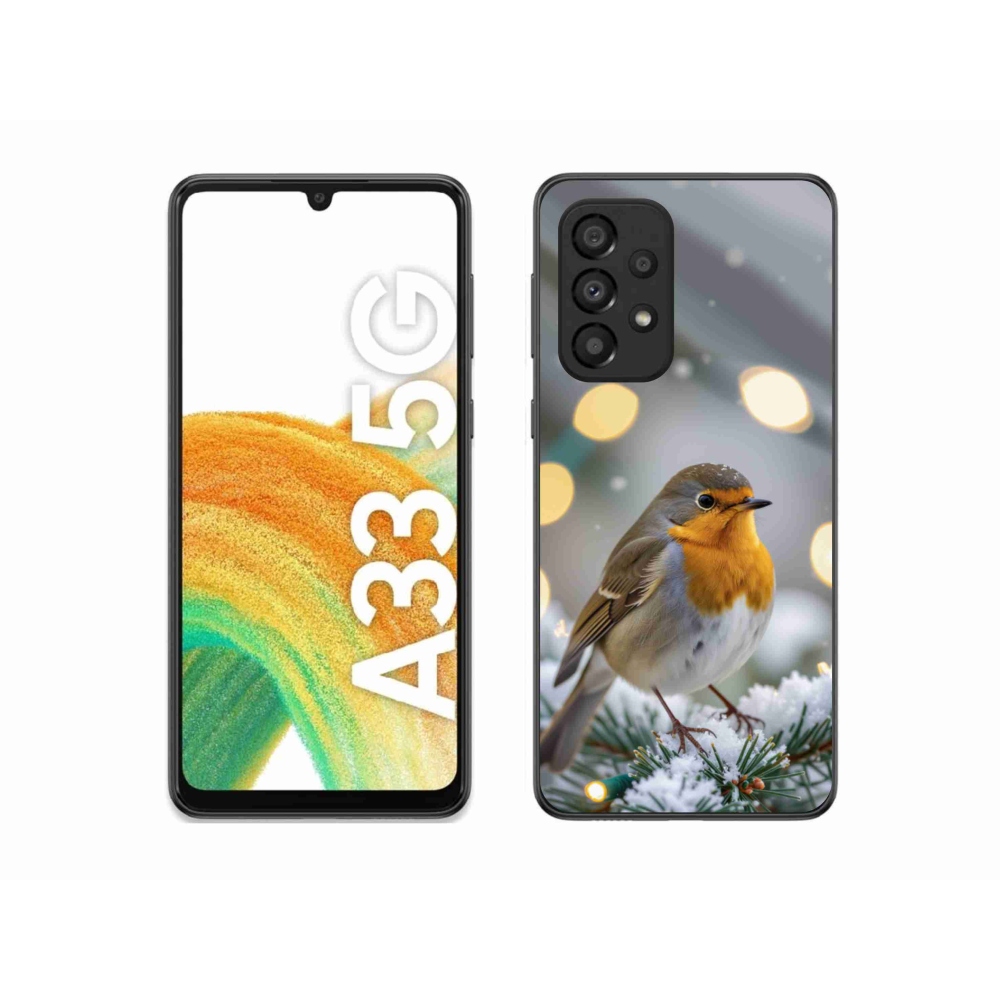 Gelový kryt mmCase na Samsung Galaxy A33 - červenka v zimě