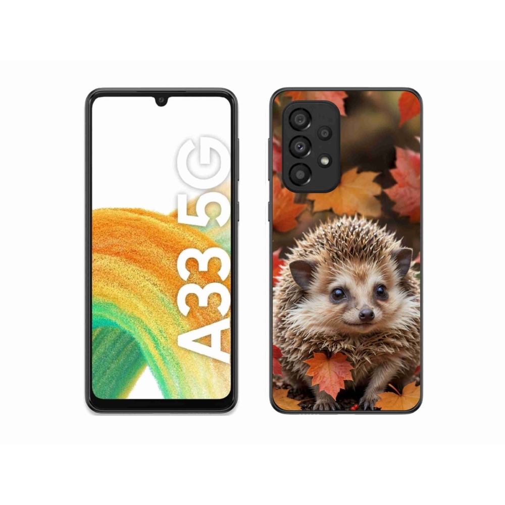 Gelový kryt mmCase na Samsung Galaxy A33 - ježek v listí
