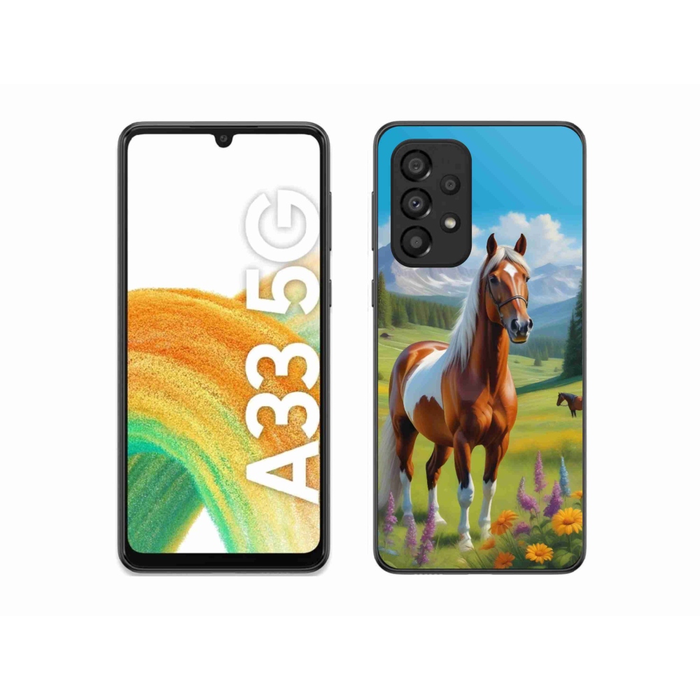 Gelový kryt mmCase na Samsung Galaxy A33 - kůň na louce