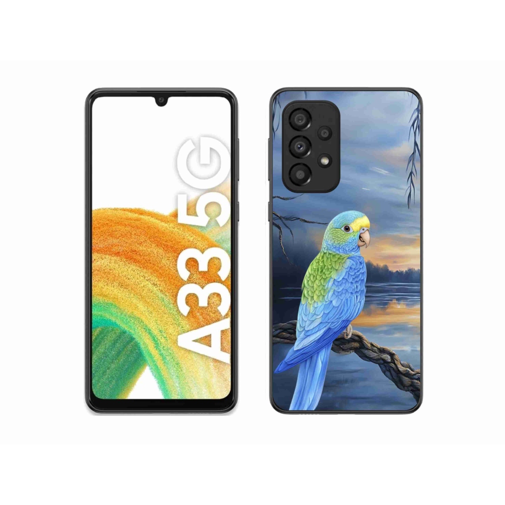 Gelový kryt mmCase na Samsung Galaxy A33 - modrý papoušek