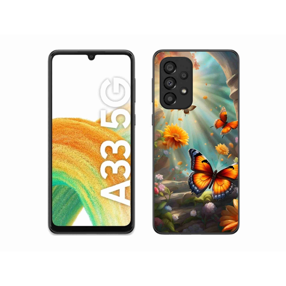 Gelový kryt mmCase na Samsung Galaxy A33 - motýlí zahrada 2