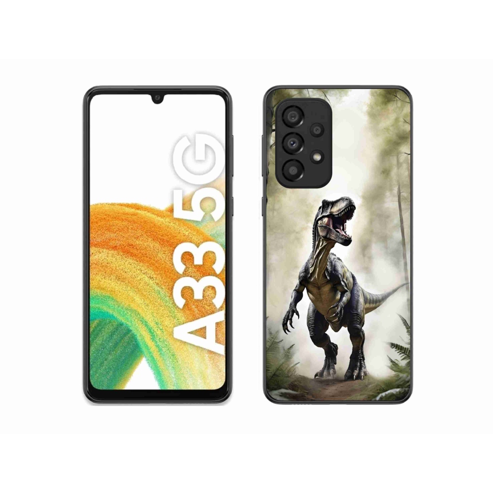 Gelový kryt mmCase na Samsung Galaxy A33 - naštvaný T-Rex